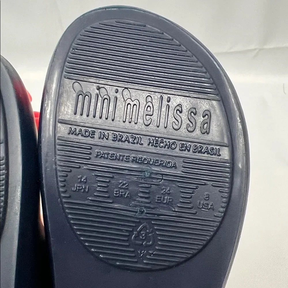Mini Melissa Ultragirl Navy blue and pink Mary Jane’s size 8 EUC